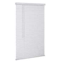 Lotus & Windoware Cordless 1" Vinyl Plus Room Darkening Horizontal Mini Blind, 58" W x 64" L, White, Smooth