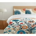 thumbnail image 4 of Ambesonne Boho Duvet Cover Set, Bohemian Wildflowers Painting, Twin, Salmon Grey and Sky Blue, 4 of 4