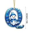 thumbnail image 2 of JeashCHAT Christmas Initial Snowman Ornaments, Personalized DIY 26 Letters Acrylic Pendant Christmas Tree Decoration, Christmas Gifts, 2 of 4