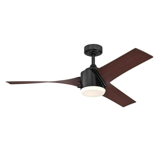 Westinghouse 7227000 Evan 52 3 Blade Led Ceiling Fan Black Com Westinghouse 7227000 Evan 52 3 Blade, Black And Dark Wood Ceiling Fan