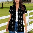 thumbnail image 2 of Posijego Women's Summer Cardigans Polka Dot Short Sleeve Tunic Lightweight Casual Open Front Cardigan with Pockets, 2 of 5