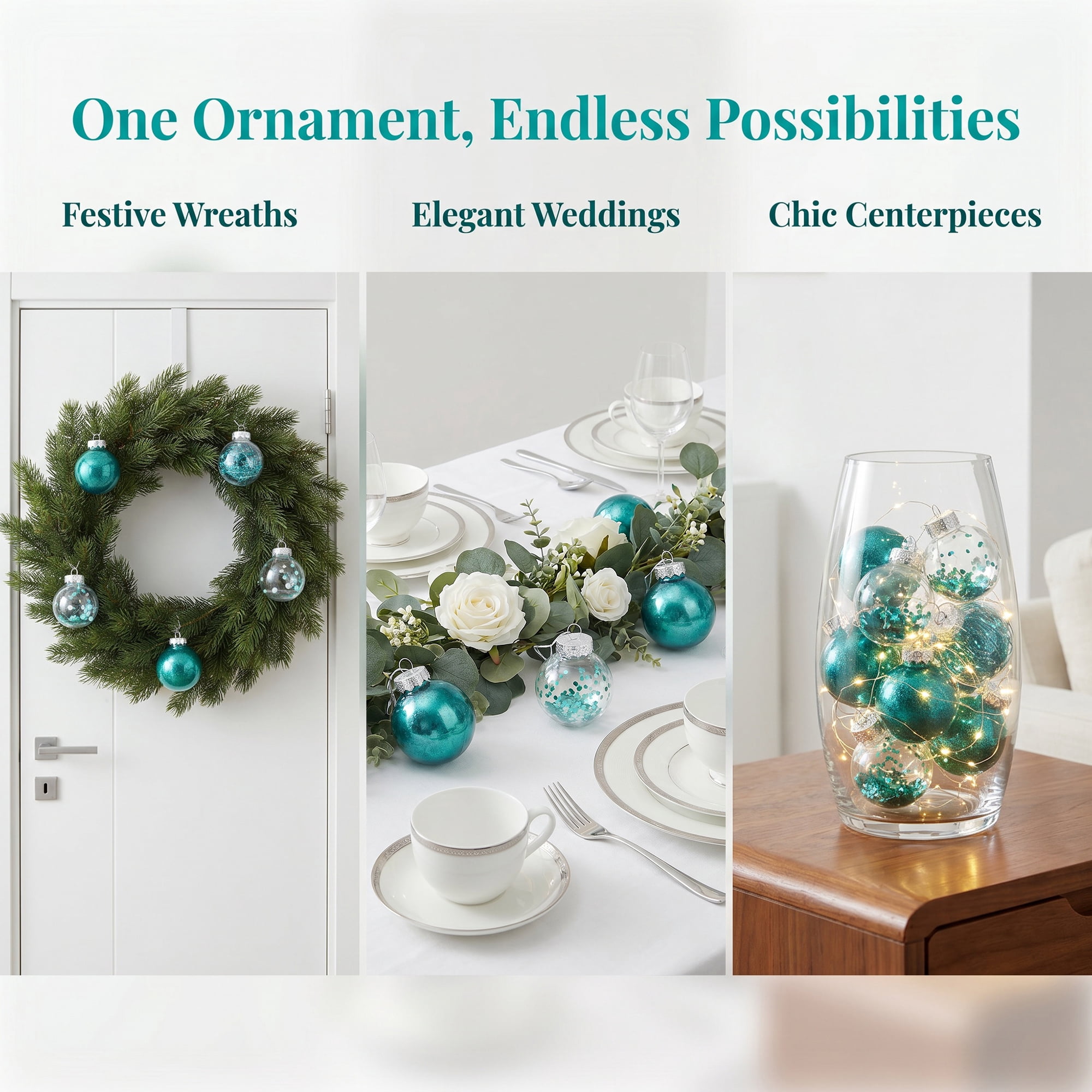 Unique Bargains Christmas Tree Ornaments - 24 Pack Baubles Shatterproof Balls Blue B 2.4"