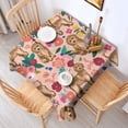 thumbnail image 2 of Dogs with Flowers Square Tablecloth,Waterproof Square Table Cover,Wipeable Spillproof Washable Table Cover for Home Kitchen Party Decor 60"x60"(152x152cm), 2 of 6