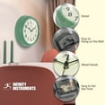 thumbnail image 6 of Infinity Instruments Nostalgic Plastic 9.5" Business/Office Indoor Wall Clock with Silent Movement, Green, 6 of 7