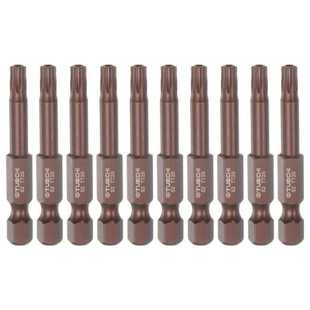 

Uxcell T25 Magnetic Security Torx Screwdriver Bit 1/4 Hex Shank 2 Length Red 10 Pack