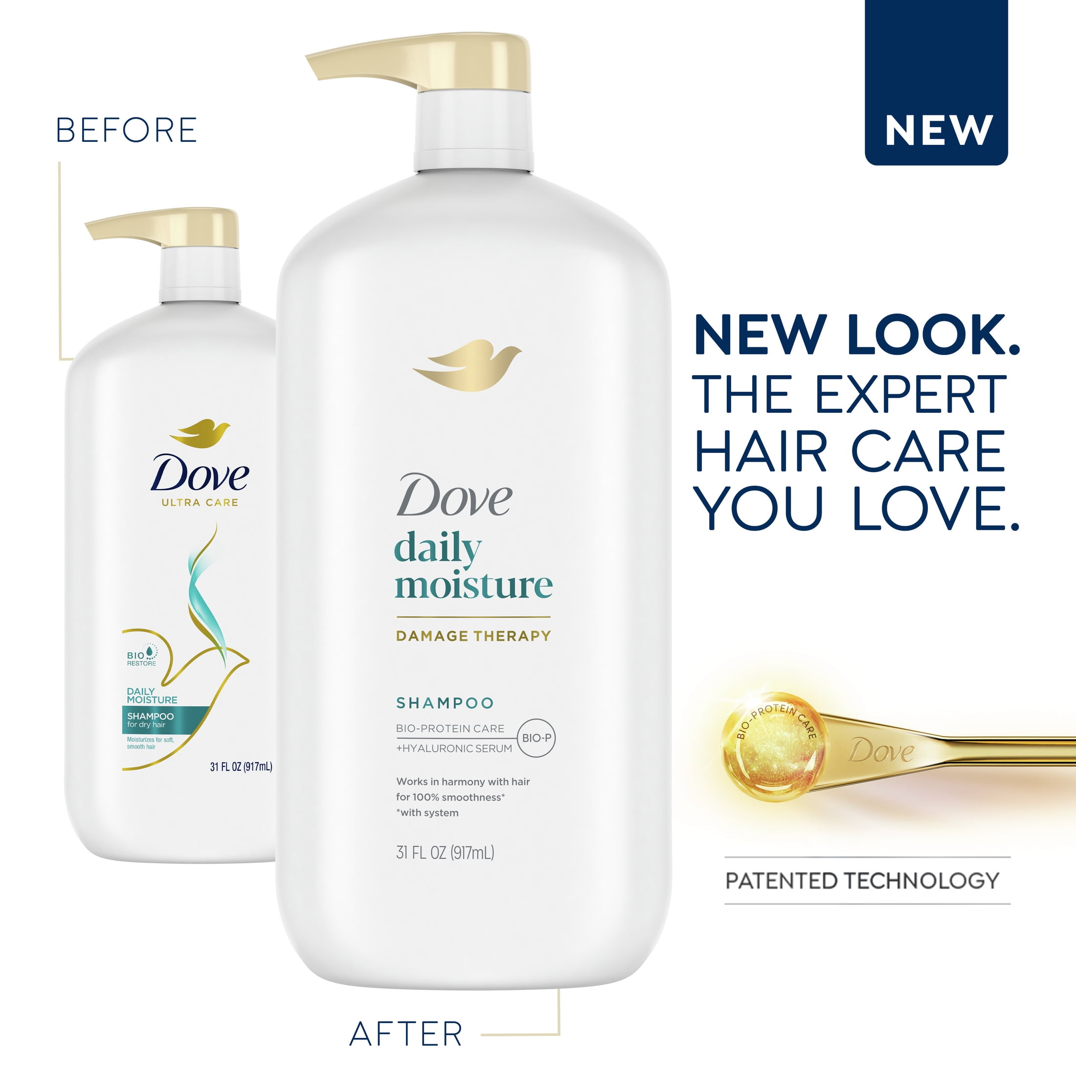 Dove Ultra Care Moisturizing Daily Shampoo for Dry Hair with Bio-Restore Complex, 31 fl oz