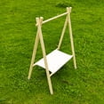 thumbnail image 3 of Labymos Outdoor Wood Cookware Hanging Rack Camping Triangular Hanging Rack with Hooks Storage Bag, 3 of 7