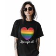 thumbnail image 2 of Rainbow Love Womens Tshirt Graphic Tees Cotton Crew Neck T-Shirts, Casual Short Sleeve Shirts for Women Teen Girl Romantic Heart, 2 of 3