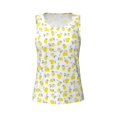 thumbnail image 3 of Picia Yellow Lemon Leaves Pattern Women's Workout Tank Top,Breathable Activewear,Slim Fit Athletic Top,Versatile Workout Moisture-wicking top-Small, 3 of 9