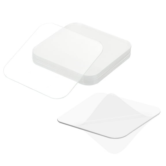 Uxcell 10Pcs Double Sided Tape Heavy Duty, Nano Clear Removable Picture Hanging Adhesive Strips Square Mounting Adhesive Tape for Wall Door Crafts Decor, Clear(2.4" l x 0.04" T)