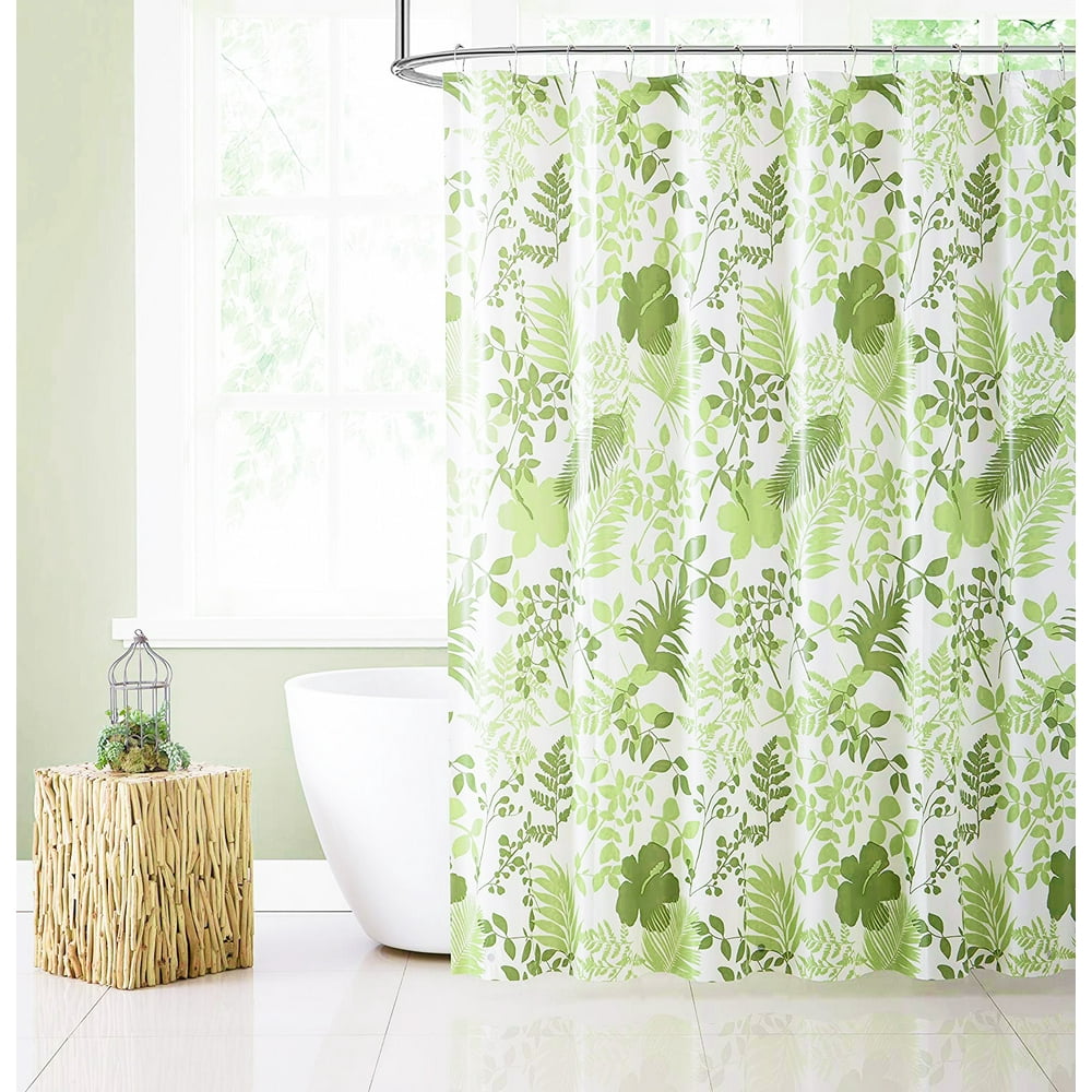 Green PEVA Shower Curtain Liner Odorless, PVC and Chlorine Free