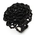thumbnail image 2 of Avalaya Bague Extensible en Perles de Verre Noires, 2 of 4