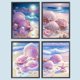thumbnail image 1 of Cuadros Decorativos Pintura de diamante 5D DIY Taladro redondo completo Fantasy Beach Kit Decoración del hogar 4pcs Wdftyju  embutido en tela, 1 of 7