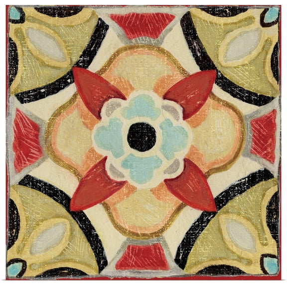 Great BIG Canvas | "Bohemian Rooster Tile Square IV" Art Print - 24x24