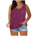 thumbnail image 2 of QWERTYU Dressy Tank Tops Plus Size White Tops for Women Dressy Casual with Button Women's Sleeveless Tops Size 3x Blouses for Women Tunic Purple XL, 2 of 6