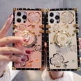 thumbnail image 6 of IH WIRELESS For iPhone 14/13 Series Shockproof Bling Flower Ring Case, 6 of 11