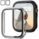 thumbnail image 1 of 2 Pack Case with Tempered Glass Screen Protector for Apple Watch Series 8 Series 7 45mm, Slim Guard Bumper Full Hard PC Protective Cover HD Thin Cover for iWatch 8/7 45mm Accessories,Black+Silver, 1 of 5