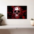 thumbnail image 2 of Elephant Stock Skull And Petals Wall Art - Horizontal Canvas Wall Art - Living Room Wall Decor - Gothic Canvas - Red And Black Decor - 12" x 8", 2 of 8