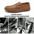 thumbnail image 4 of Men's Casual Leather Penny Loafers Lightweight Comfortable Fashion Slip-on Moccasins for Walking Business Driving Shoes Brown 11.5 US, 4 of 7