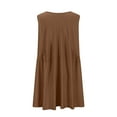 thumbnail image 5 of WQQZJJ Women's Sleeveless V-Neck Dress, Solid Color Pleated Loose Dresses Summer Casual Straps Mini Dress, 5 of 6