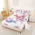 thumbnail image 4 of Erosebridal Cute Axolotl Bed Sheets For Kids,Pink Girly Bow King Sheets For Girls 4pcs, 4 of 6