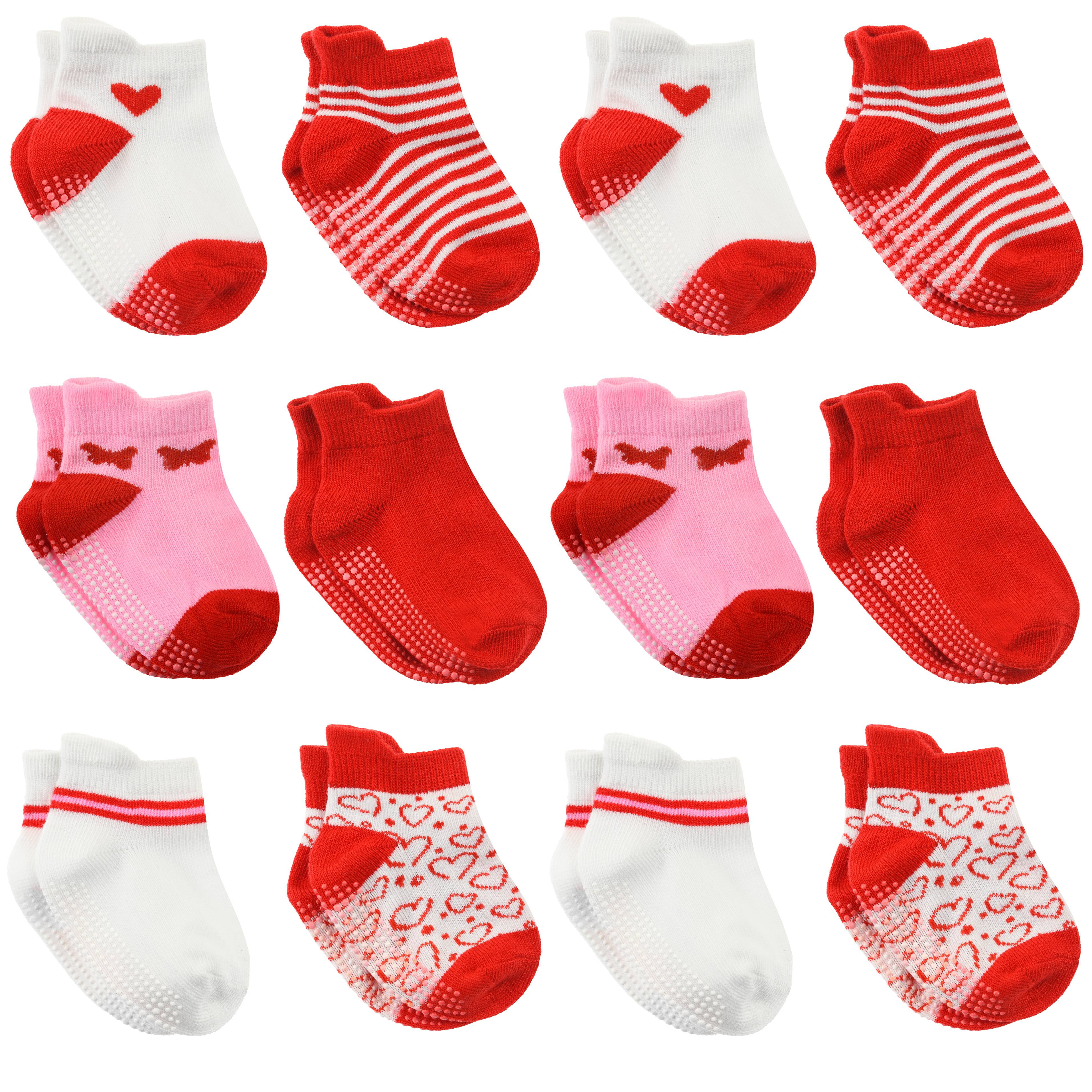 12 Pairs NonSlip Toddler Socks With Grips for Baby Boys and Girls AntiSlip Ankle Socks for
