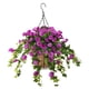 thumbnail image 1 of Bewildely Hermosa cesta colgante Artificial Ipomoea Nil, elige , vid, decoración del hogar Flores artificiales púrpura 6 pulgadas, 1 of 6