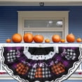 thumbnail image 4 of Beautynvta Halloween Flag Bunting Half Fan Hanging Pleated Flag Banner with 3 Grommets, Outdoor Ghost Pumpkin Skull Half Fan Flag for Halloween House Holiday Yard Decorations Party Props, 4 of 6