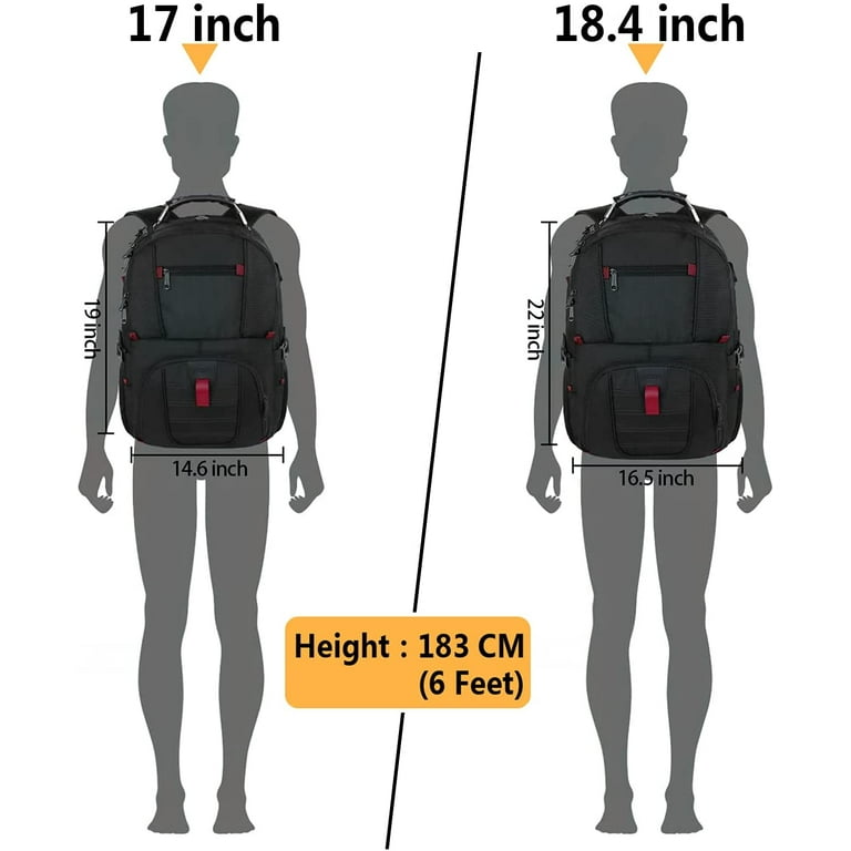 Backpack for Men,Extra Large 50L Travel Backpack with USB Charging Port,TSA  Friendly Business College Bookbags Fit 17 Inch Laptops,Black - Walmart.com