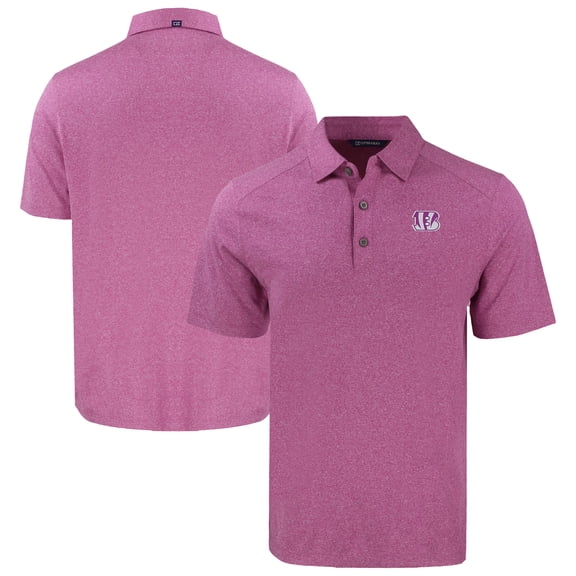 Men's Cutter & Buck Heather Pink Cincinnati Bengals Forge Eco Stretch Recycled Polo