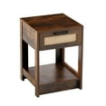 thumbnail image 5 of 15.75" Rattan Night Stand,Bamboo Night Stand End Table with Drawer and Open Shelf ,Modern Nightstand Bedside Table For Bedroom Living Room (15.75 "L x 15.75 "W x 21.65 "H), 5 of 9