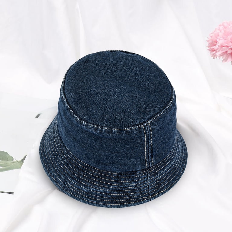 Weikingp Cowboy Hat Unisex Bucket Hat Washed Jean Denim  display picture 1