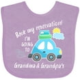 thumbnail image 3 of Inktastic Book My Reservation I'm Going to Grandma and Grandpa's Boys or Girls Baby Bib, 3 of 4