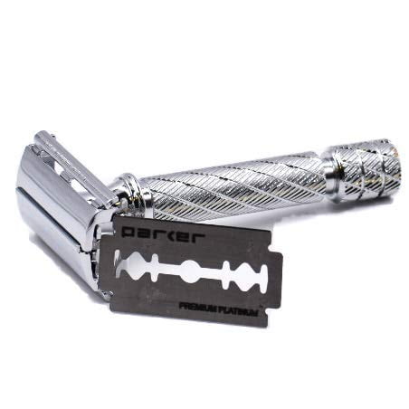 Parker 87R Men's Butterfly Open Double Edge Safety Razor w/ 5 Parker Blades