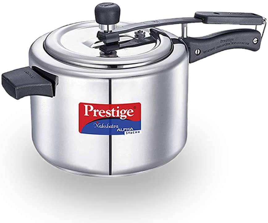 Prestige Nakshatra Alpha Svachh Stainless Steel Induction Base Pressure Cooker 5 Liter