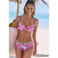 thumbnail image 3 of LASCANA Women's Leopard Cheetah Floral Underwire Bikini Swimsuit Top Bra Sizing Ruching, 3 of 6