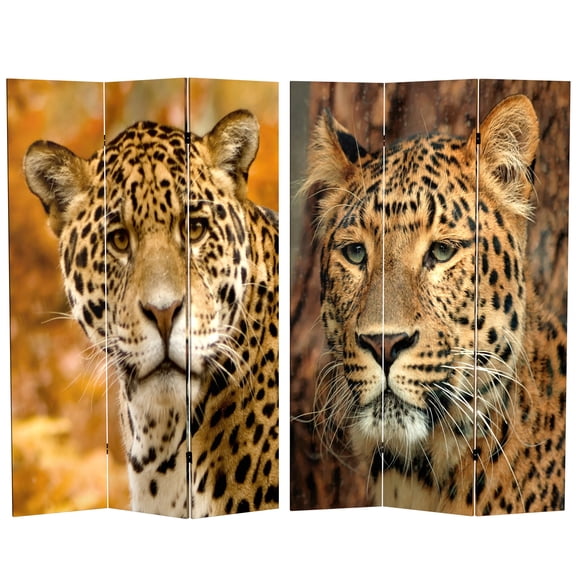 Oriental Furniture 6 ft. Tall Leopard Room Divider - 3 Panel