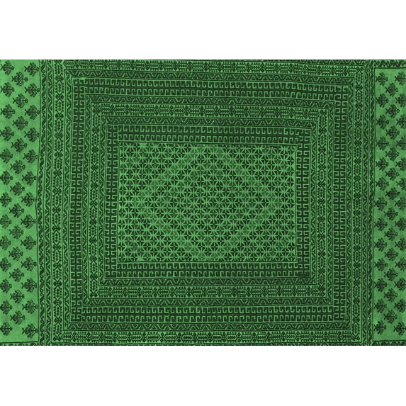 Ahgly Company Indoor Rectangle Persian Emerald Green Traditional Area Rugs, 6' x 9'