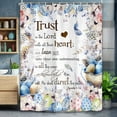 thumbnail image 5 of Easter Shower Curtains,Blue Eucalyptus Leaves Feather Shower Curtain,Inspirational Quote Shower Curtain for Bathroom Decor,Easter Eggs and Flower Bathroom Curtain 60X72in, 5 of 6