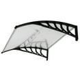 thumbnail image 5 of Window Door Awning Canopy 40" x 40" Polycarbonate Cover Outdoor Window Awning Exterior Front Door Overhang Patio Awning for Sun Shutter, UV, Rain, Snow Protection, Hollow Sheet Silver Black, 5 of 15