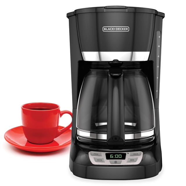 Cafetera Black & Decker 12 tazas Digital Programable Filtro Permanente Negro CM1061B