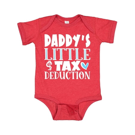 

Inktastic Daddy s Little Tax Deduction Blue Hearts Gift Baby Boy or Baby Girl Bodysuit