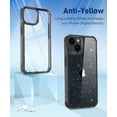 thumbnail image 4 of Compatible with iPhone 14 Case with Screen Protector + Camera Lens Protector, Non Yellowing Clear Glitter Protective Phone Case, Women Girls Cover for iPhone 14 6.1 Inch 2022 - Sparkle Black, 4 of 7
