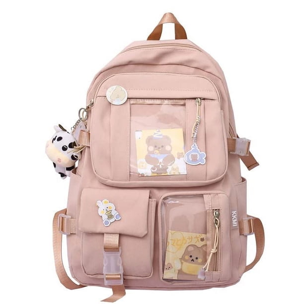 Mochilas de viaje de moda lindas para niñas Mochila escolar para estudiantes universitarios Mochila duradera Cool-Pink