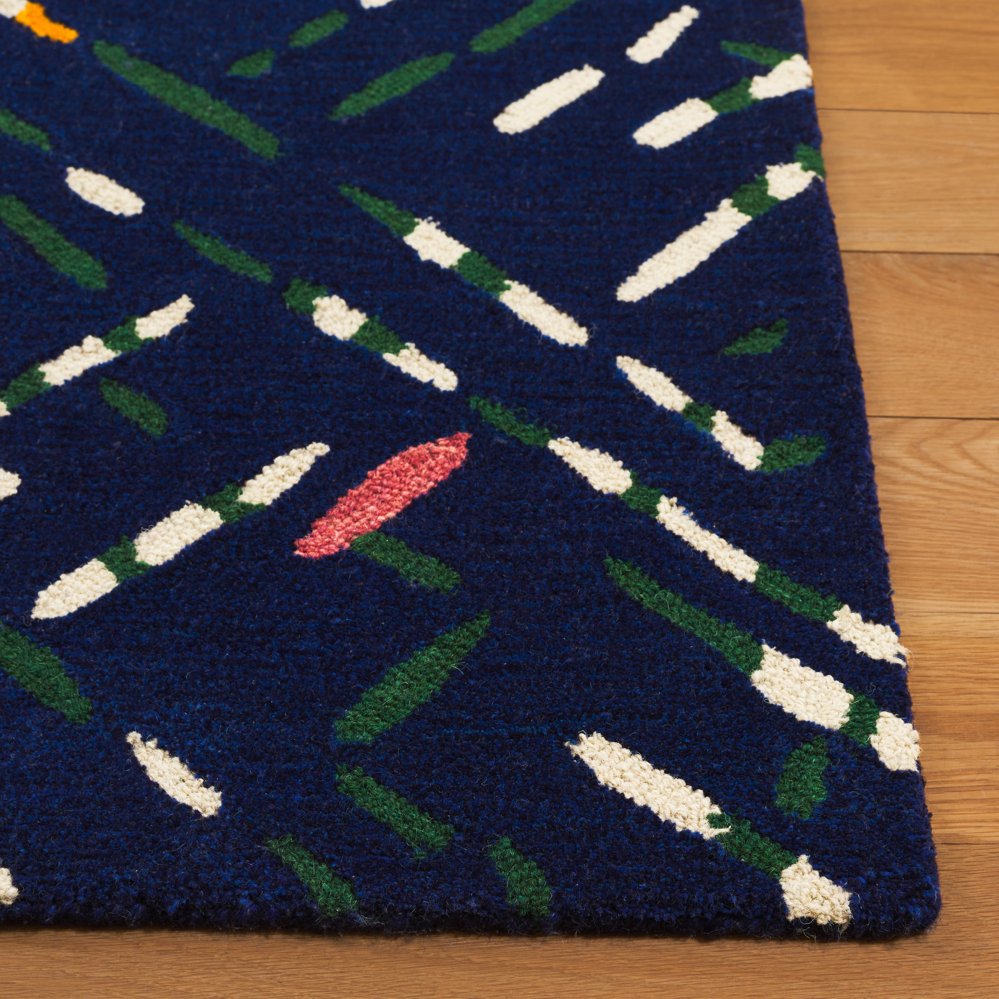 SAFAVIEH Metro Rodina Geometric Striped Area Rug, Navy/Pink, 8' x 10'