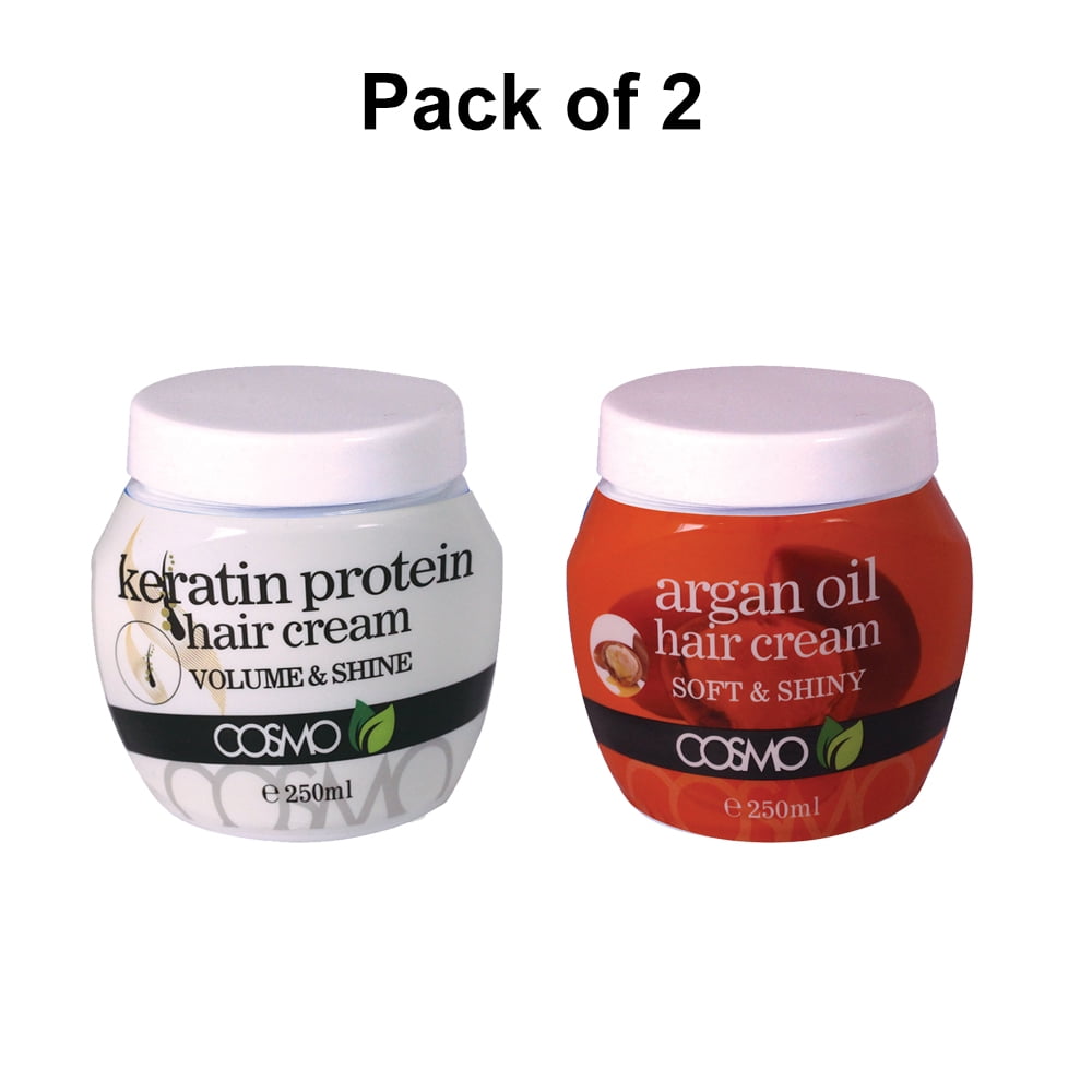 Pack of 2 Assorted Hair Cream With Vitamin E SIlky Hair  . Keratin  Protein + Argan Oil 