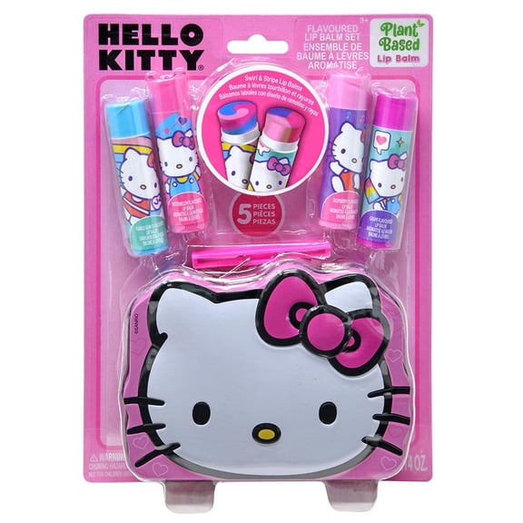 Hello Kitty Plant Based 4pk Lip Balm with Tin on Card