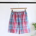thumbnail image 2 of CHUMUD Men's Cotton Pajama bottoms Lounge Sleep Shorts Soft Comfortable Breathable Pajamas Shorts Plaid Pj Shorts, 2 of 3