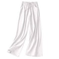 thumbnail image 6 of Plebaso Cotton Linen Pants for Women Solid Color Elastic Waist Home Lounge Trousers Ladies Casual Loose Pants with Pockets, 6 of 6