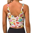 thumbnail image 4 of Picia Color Donut Sports Bra for Women,Padded Strappy Sports Bras Medium Support Yoga Bra with Removable Cups,Running Yoga Bra-, 4 of 9